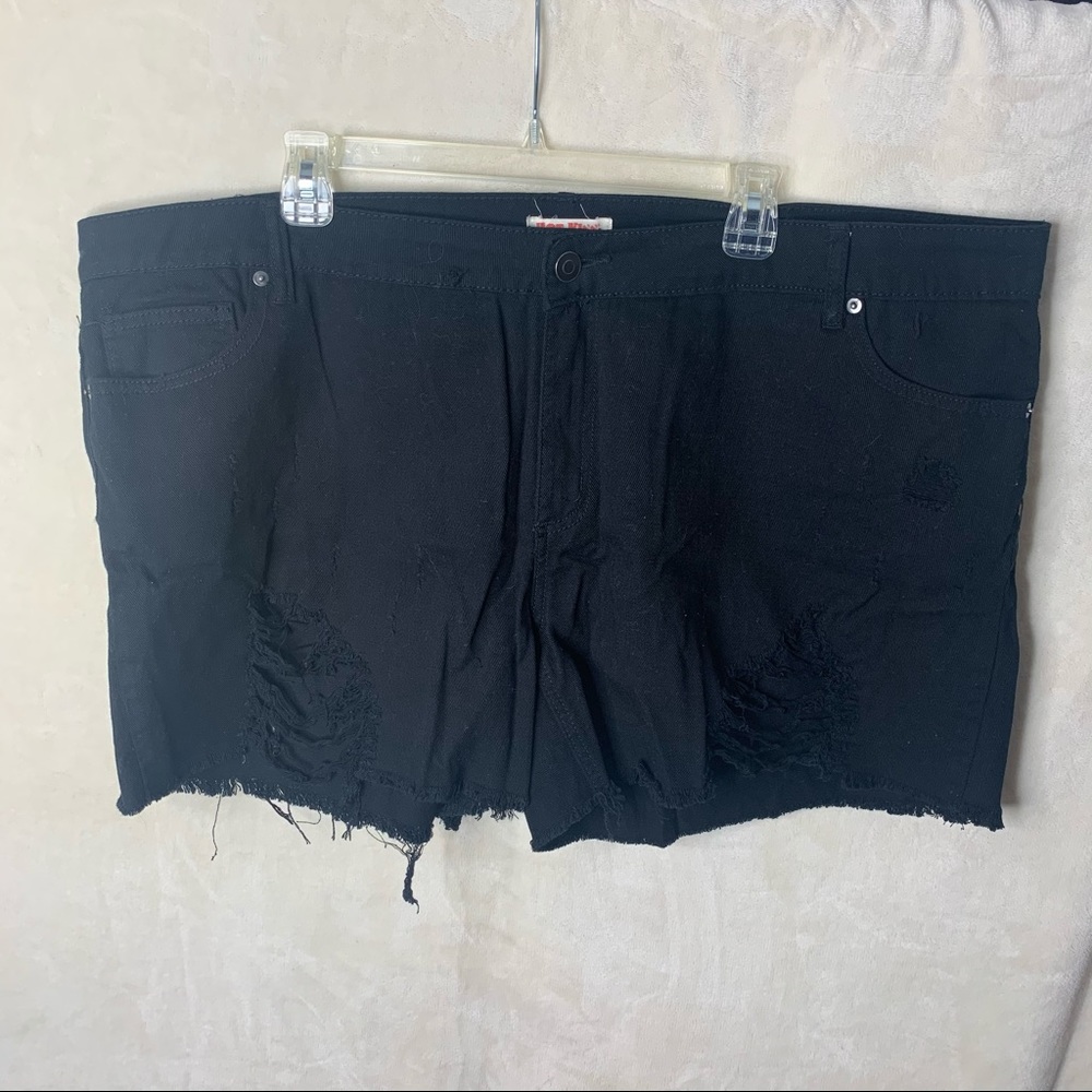 HOT KISS Black Distressed Shorts